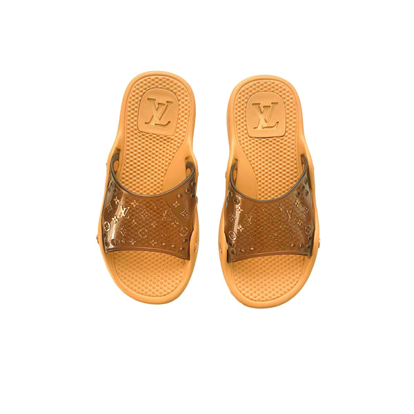 Louis Vuitton Gold Monogram Slides - Shoes