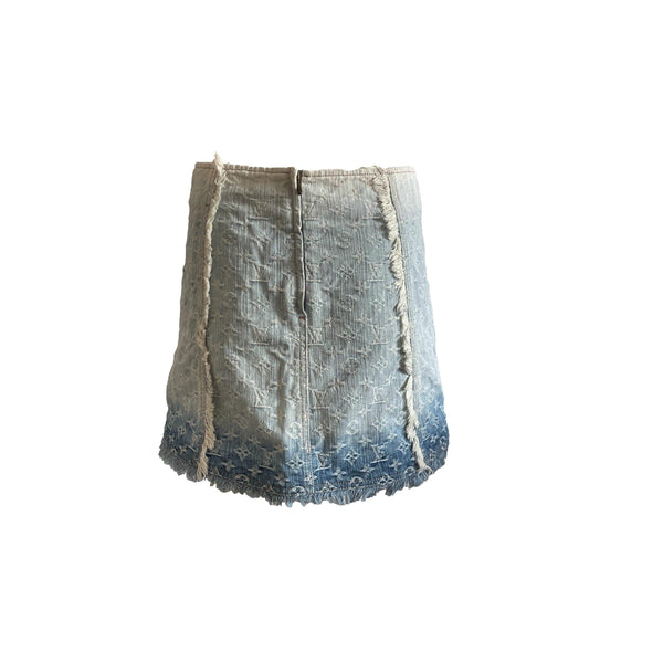 Louis Vuitton Ombre Denim Monogram Skirt - Apparel