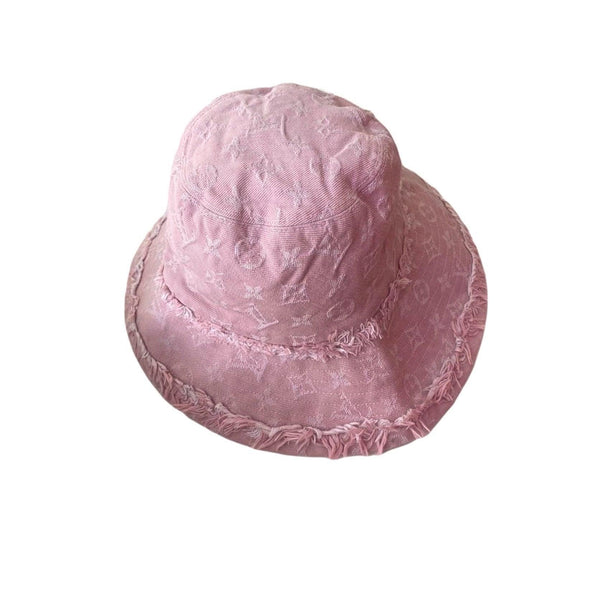 Pink Louis Vuitton Denim Bucket Hat Monogram