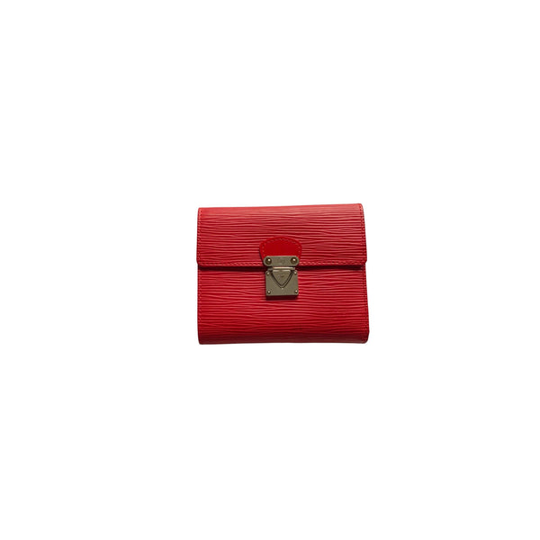 louis vuitton red epi leather wallet