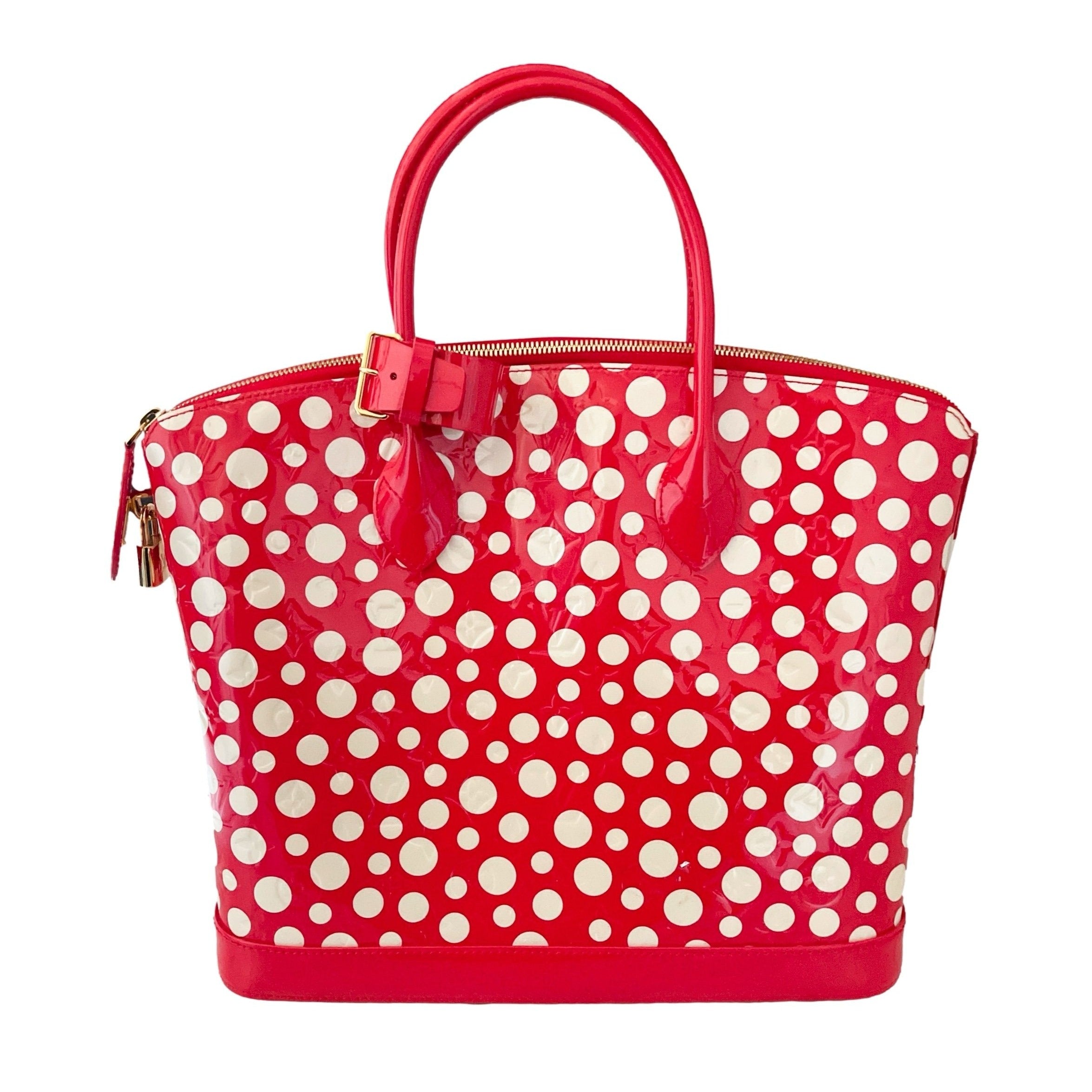 Louis Vuitton Red Monogram Kusama Top Handle Bag - Handbags