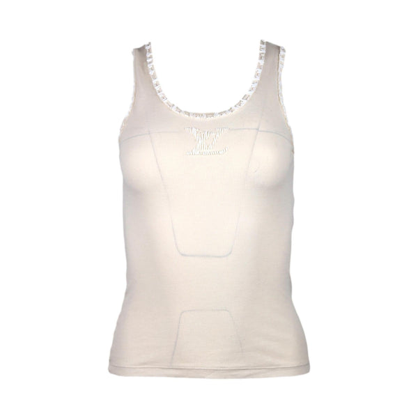 LOUIS VUITTON タンクトップ XS ホワイト Treasures of NYC - Louis Vuitton White Beaded Logo Tank