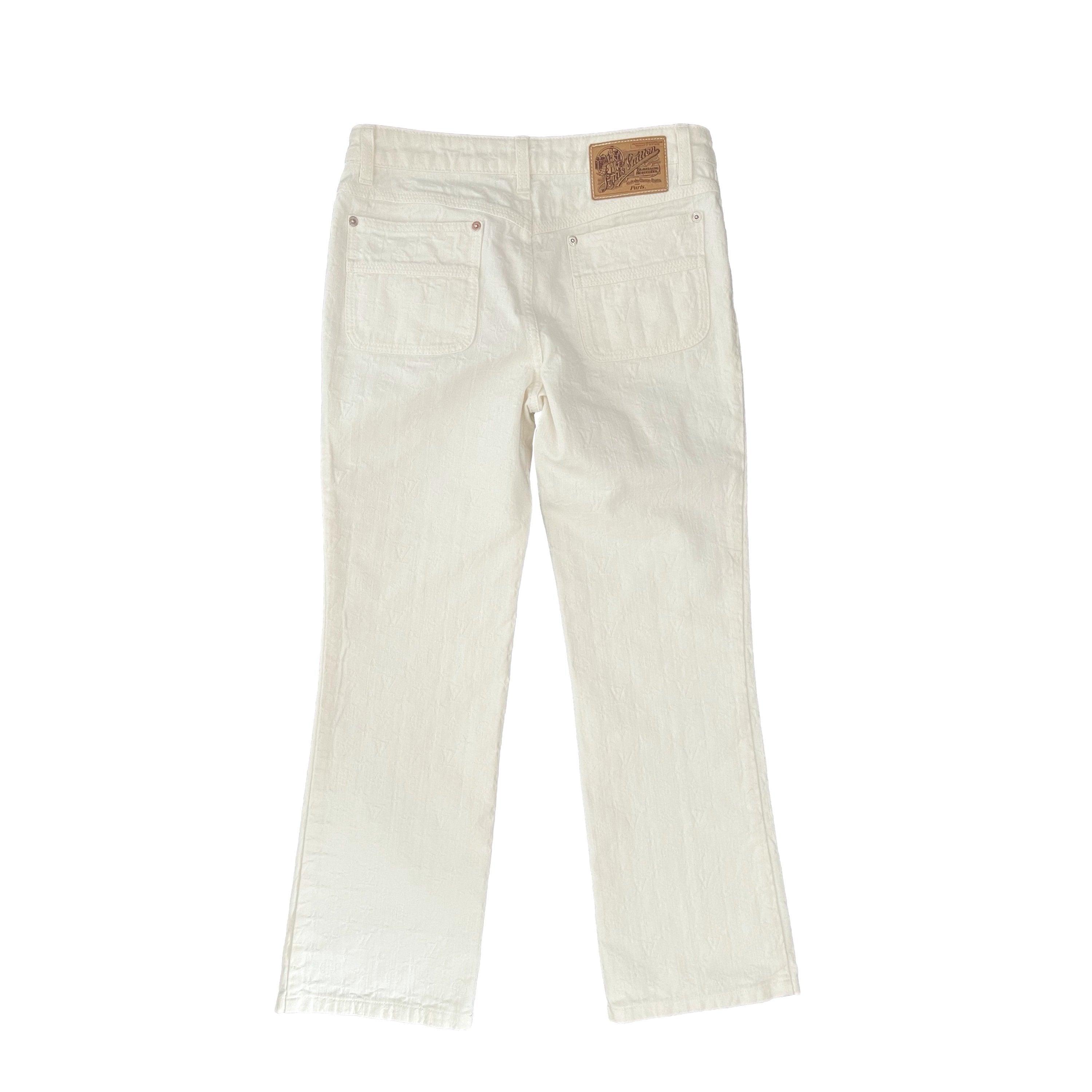 バ*ー様 Louis Vuitton ホワイトジーンズ サイズ50 Treasures of NYC - Louis Vuitton White Logo Jeans