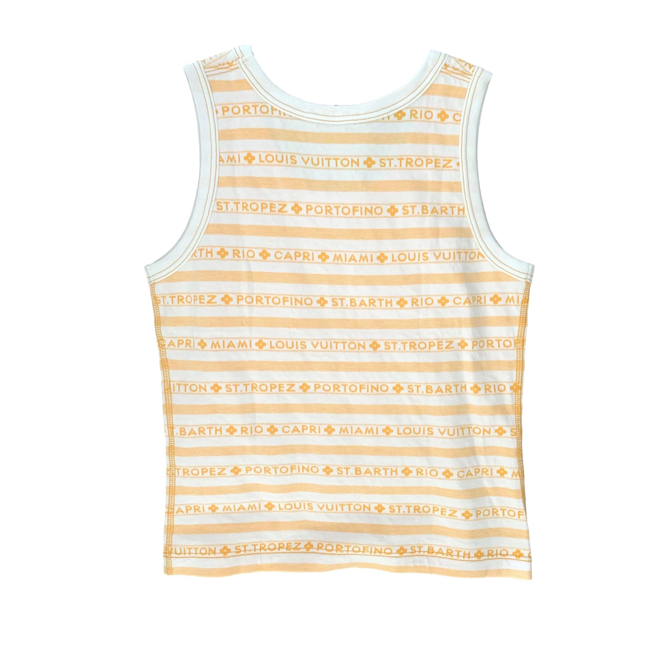 Louis Vuitton Yellow Striped Logo Tank