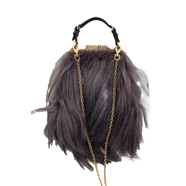 Miu Miu Fur 2way Top Handle Bag - Handbags