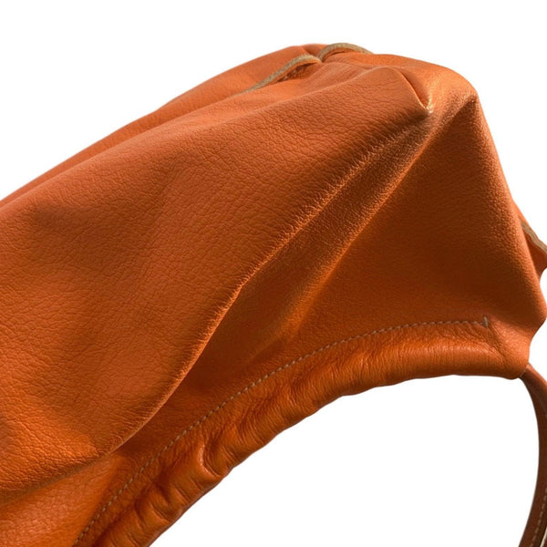 Miu Miu Orange Logo Leather Shoulder Bag - Handbags