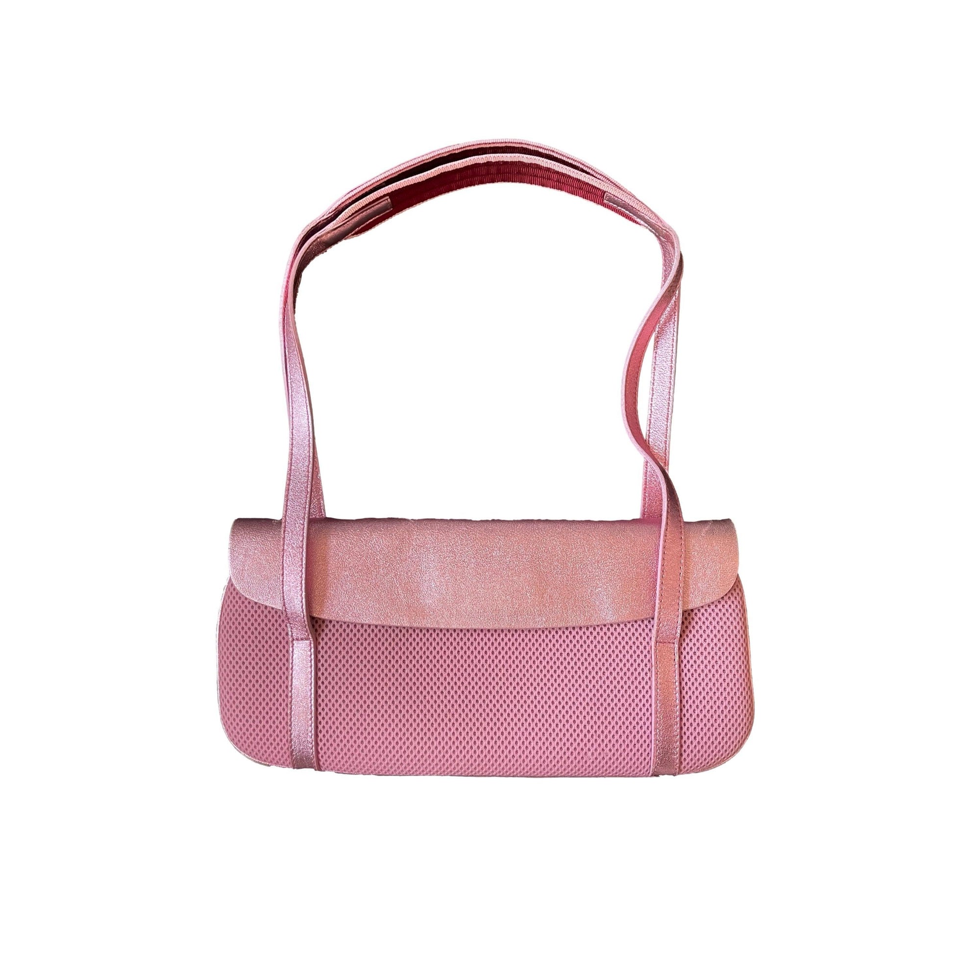Miu Miu Pink Textured Baguette Shoulder Bag - Handbags