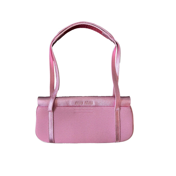 Treasures of NYC - Miu Miu Pink Textured Baguette Shoulder