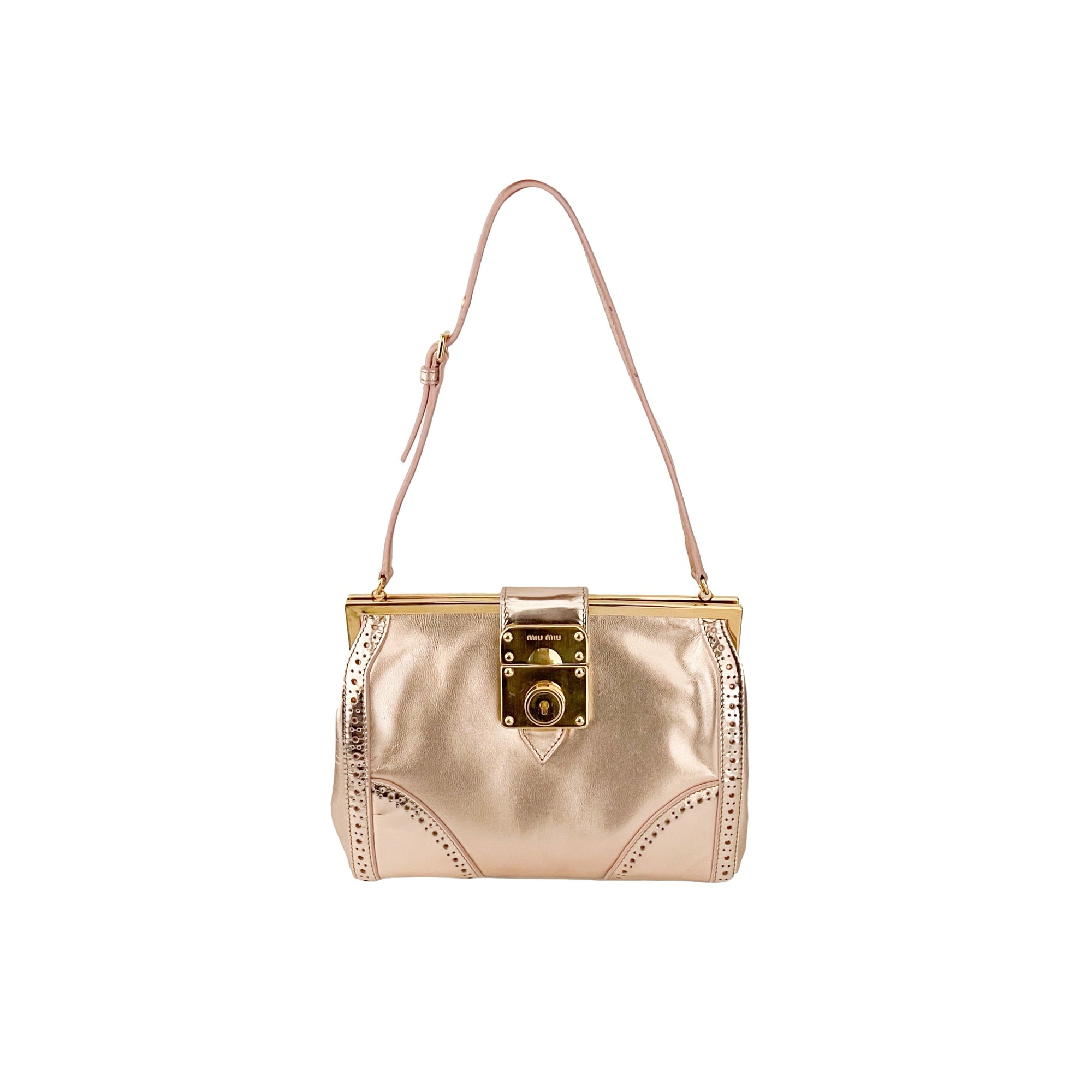 Miu Miu Rose Gold Mini Bag - Handbags