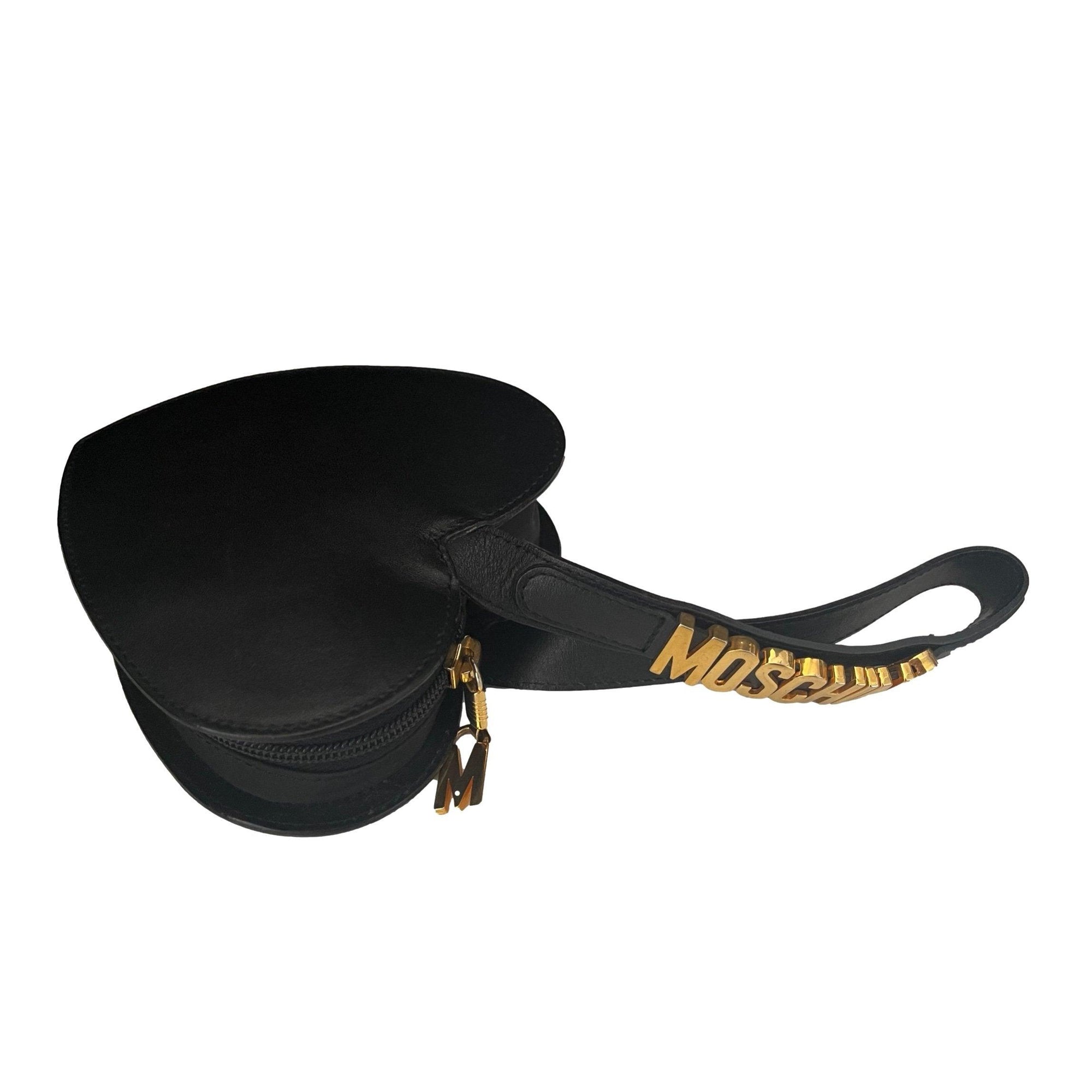 Moschino Black Heart Logo Wristlet - Handbags