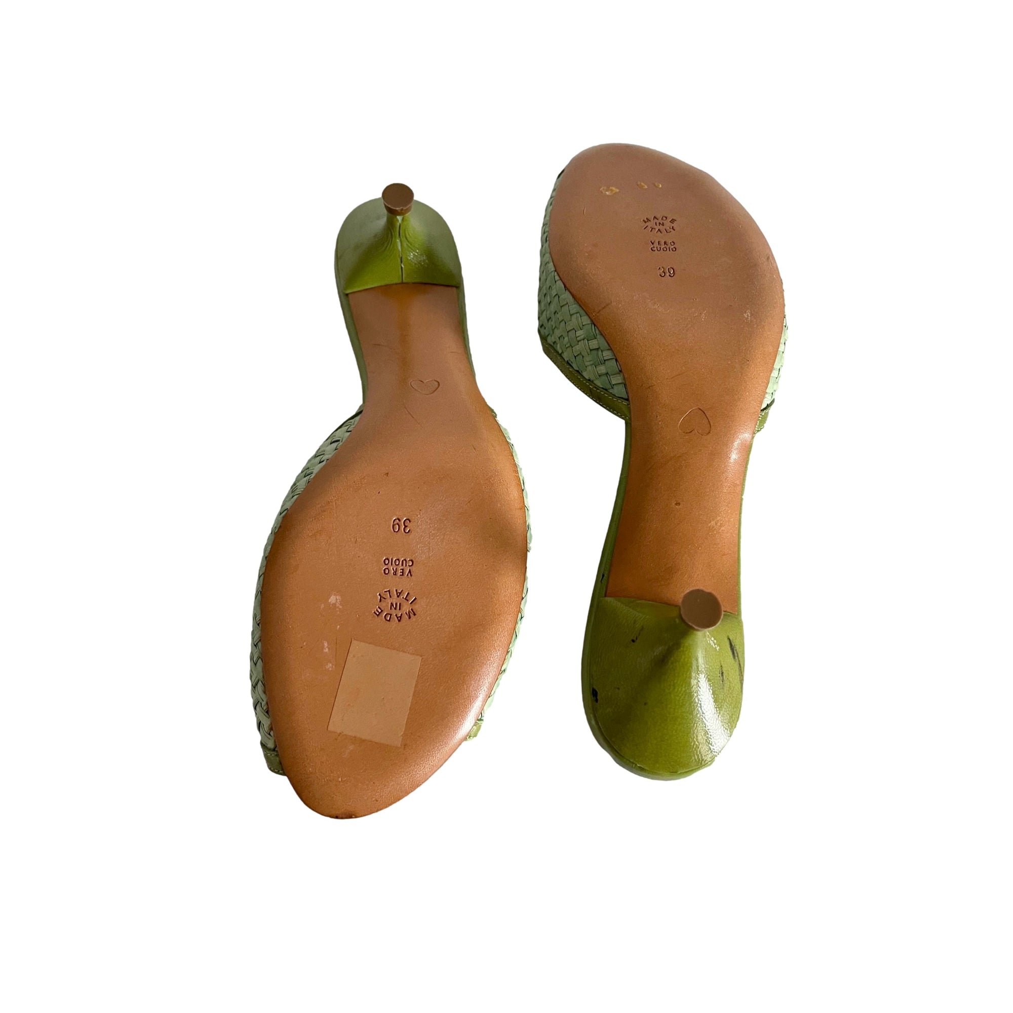 Moschino Green Straw Fruit Heels - Shoes