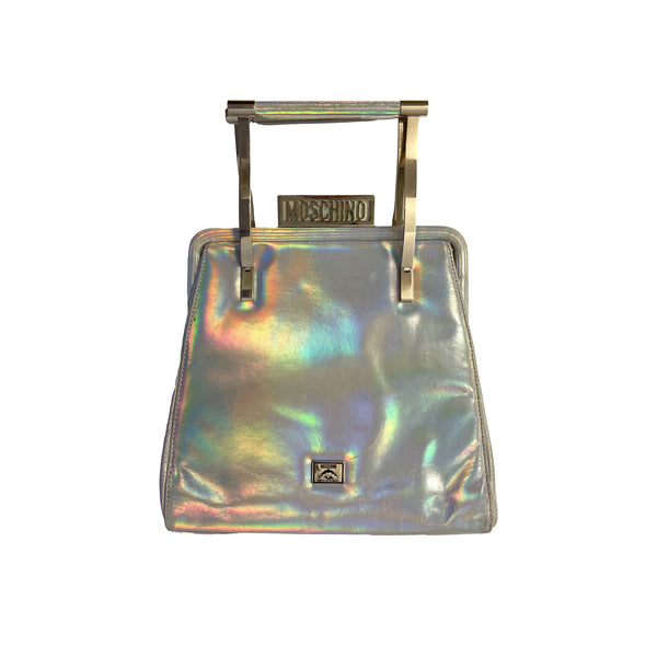 Moschino Holographic Logo Top Handle - Handbags