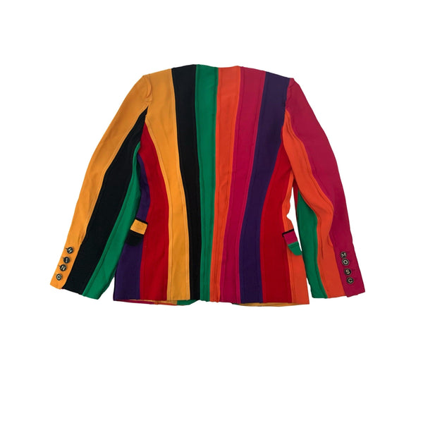 Moschino Multicolor Striped Logo Jacket - Apparel
