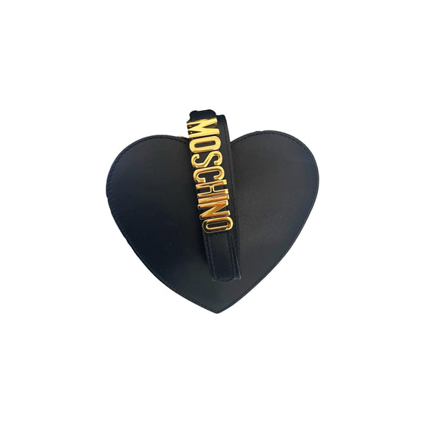 Moschino Navy Heart Logo Wristlet - Handbags
