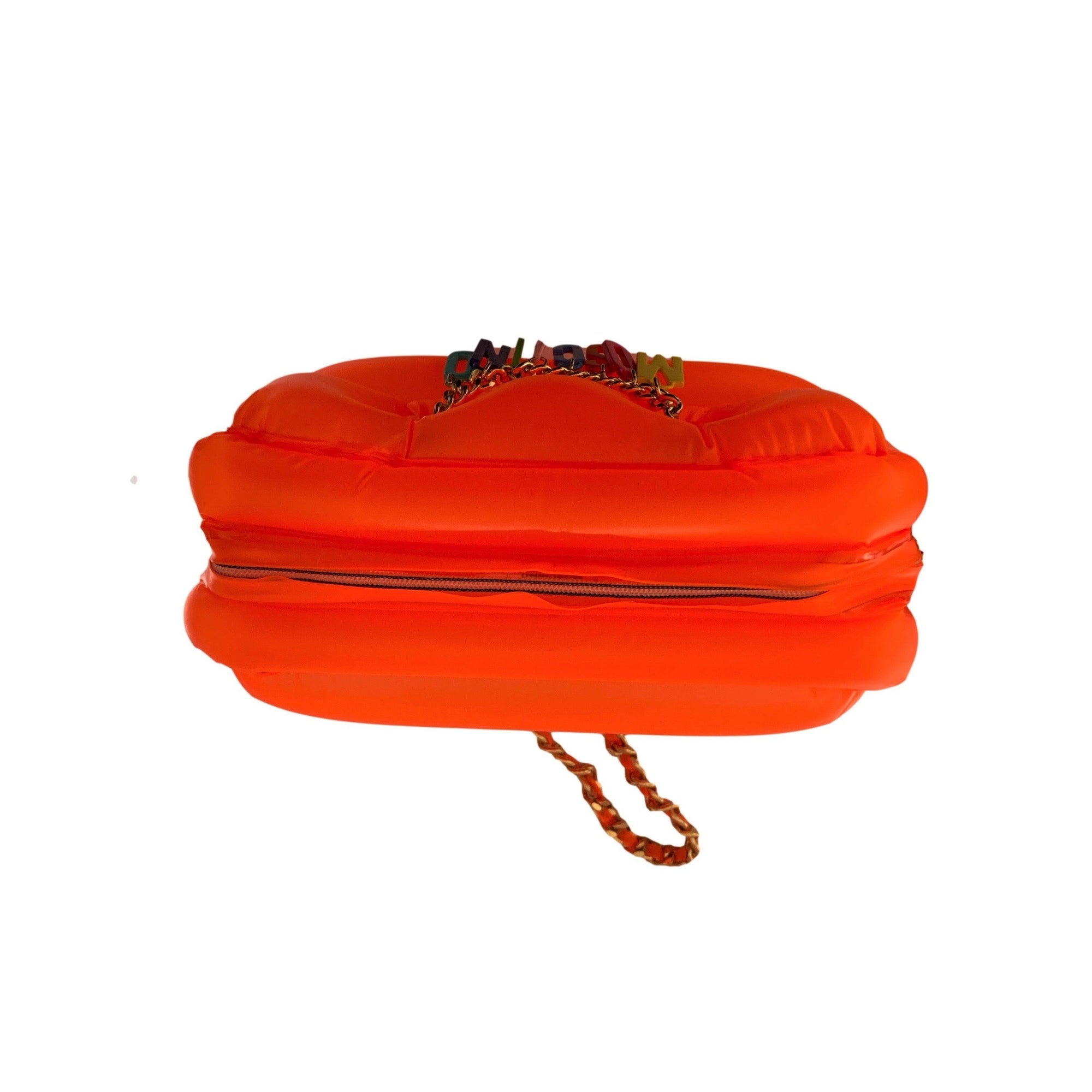 Moschino Orange Inflatable Logo Bag - Handbags