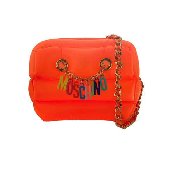 Treasures of NYC Moschino Orange Inflatable Logo Bag