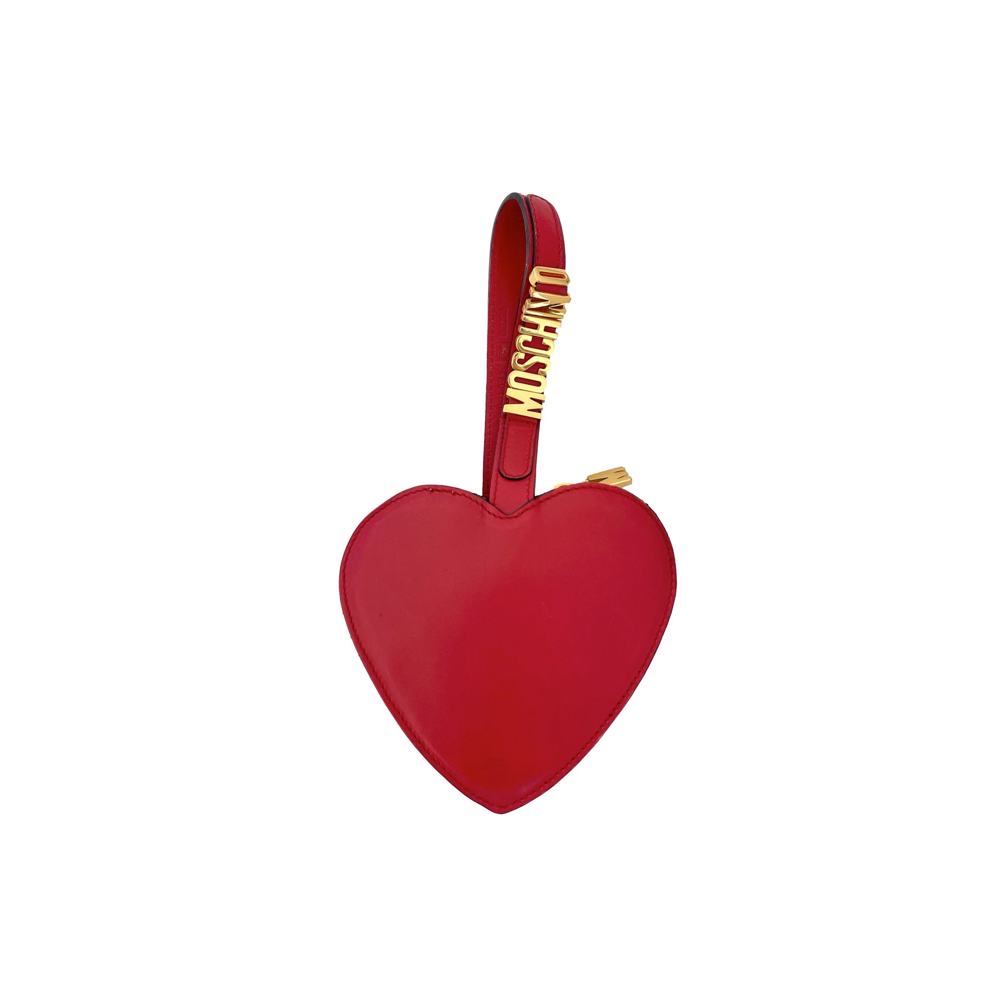 Moschino Red Heart Logo Wristlet - Handbags