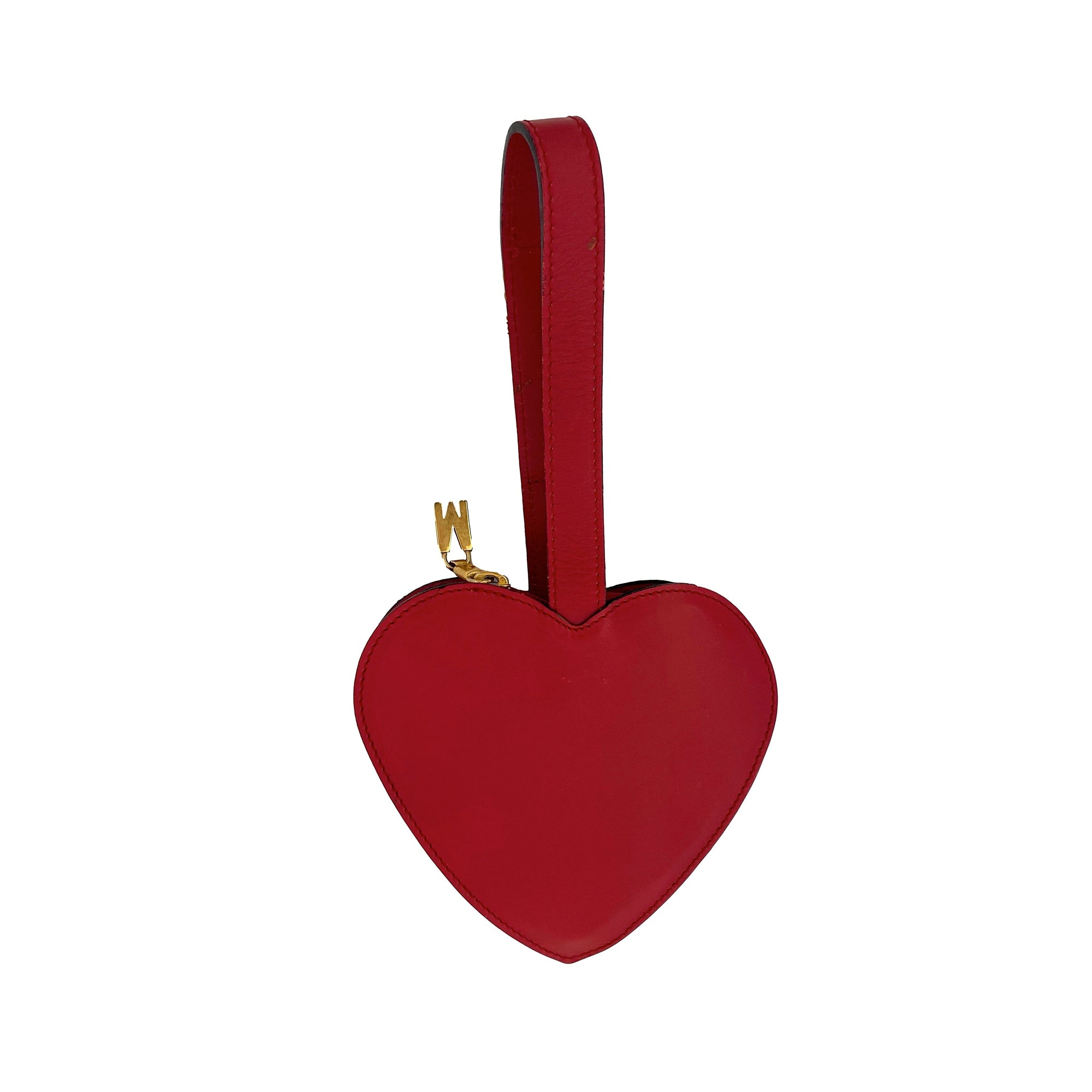Moschino Red Heart Logo Wristlet - Handbags