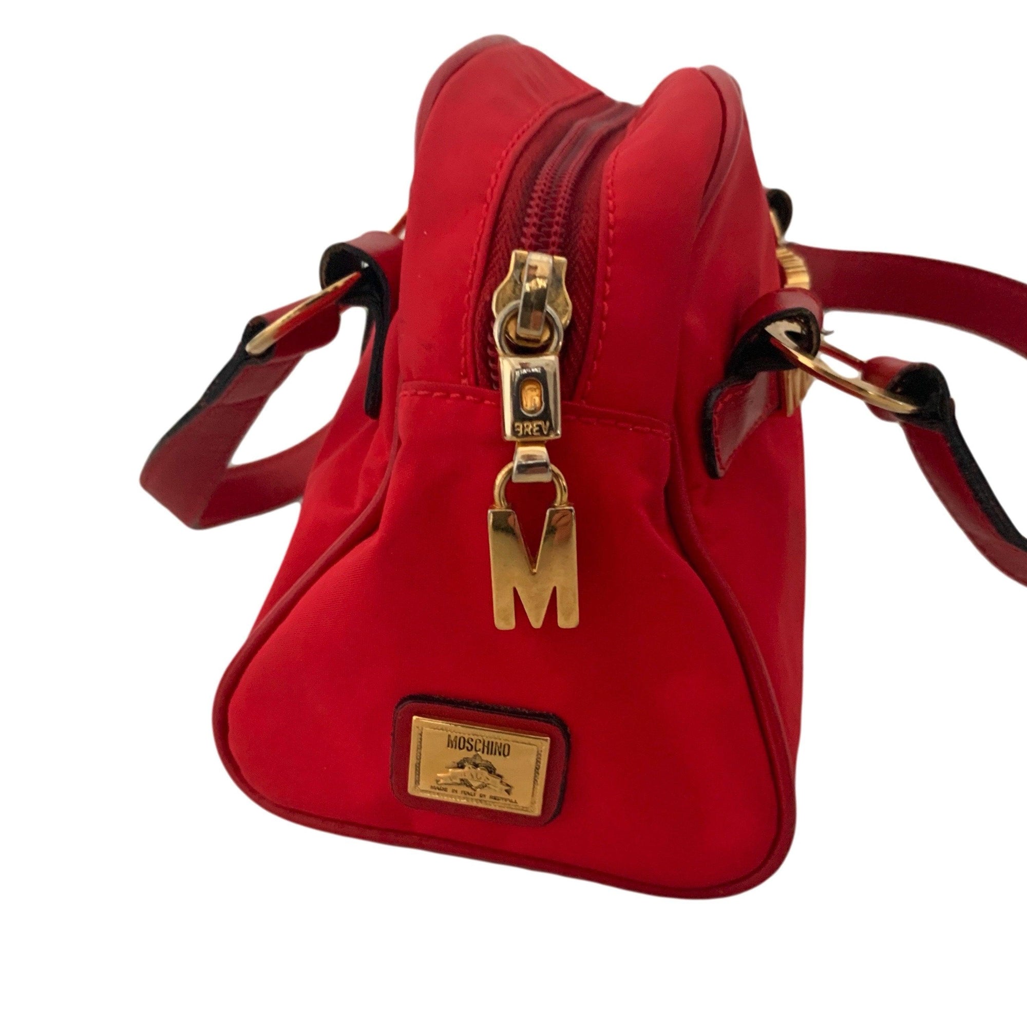 Moschino Red Nylon Mini Two-Way Bag - Handbags