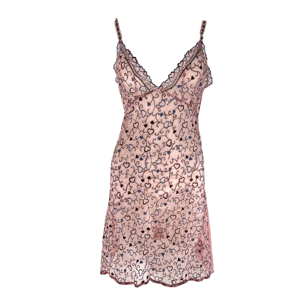 Moschino Sheer Heart Slip Dress - Apparel