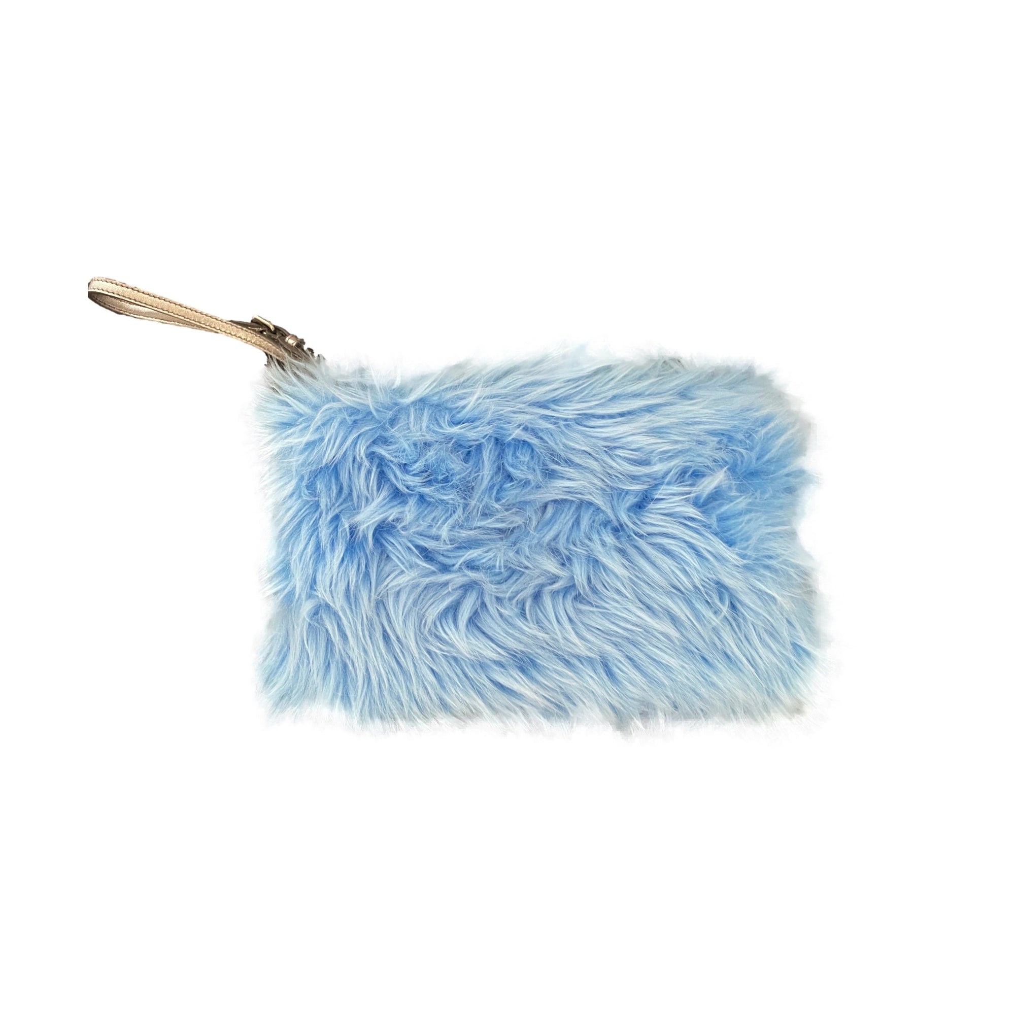 Prada Baby Blue Fuzzy Wristlet - Handbags