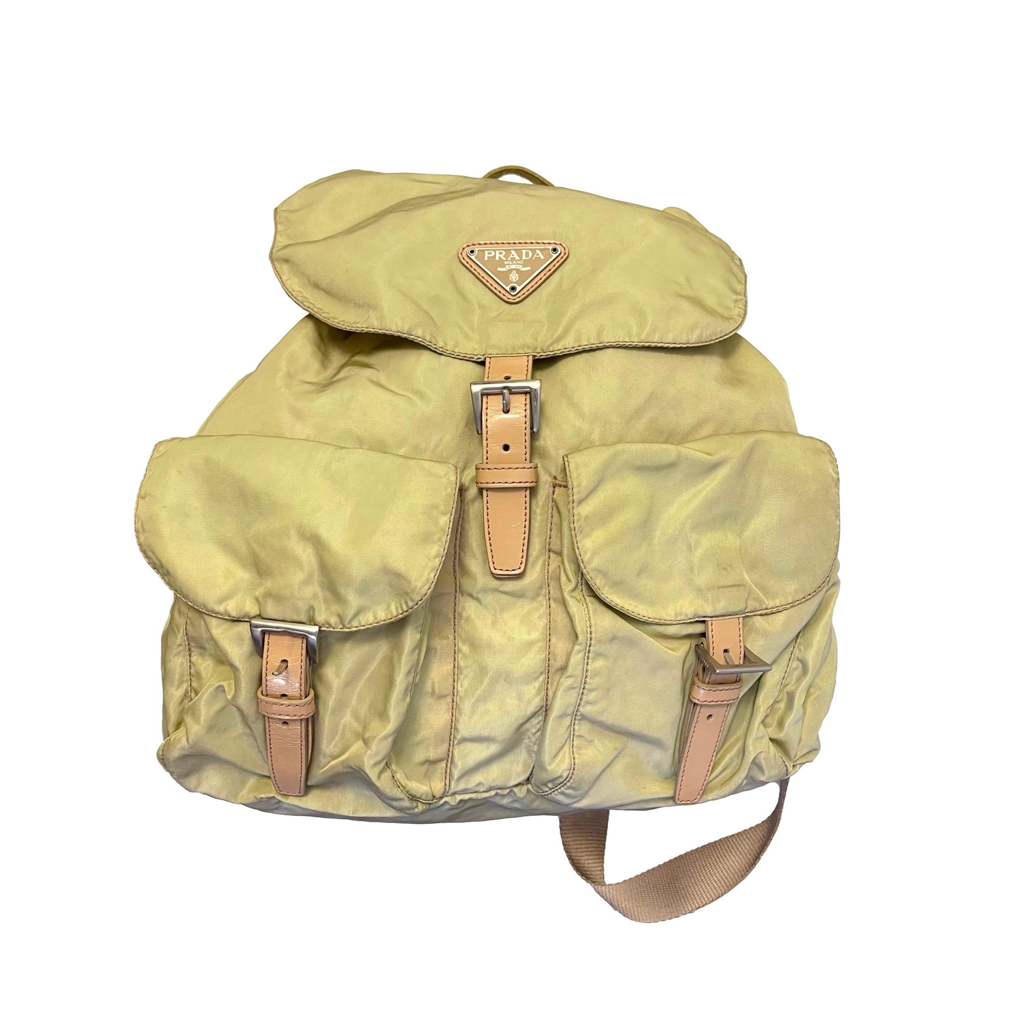 Prada Beige Nylon Backpack - Handbags