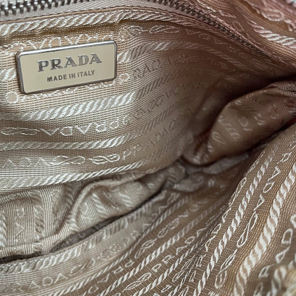 Prada Beige Nylon Print Shoulder Bag - Handbags