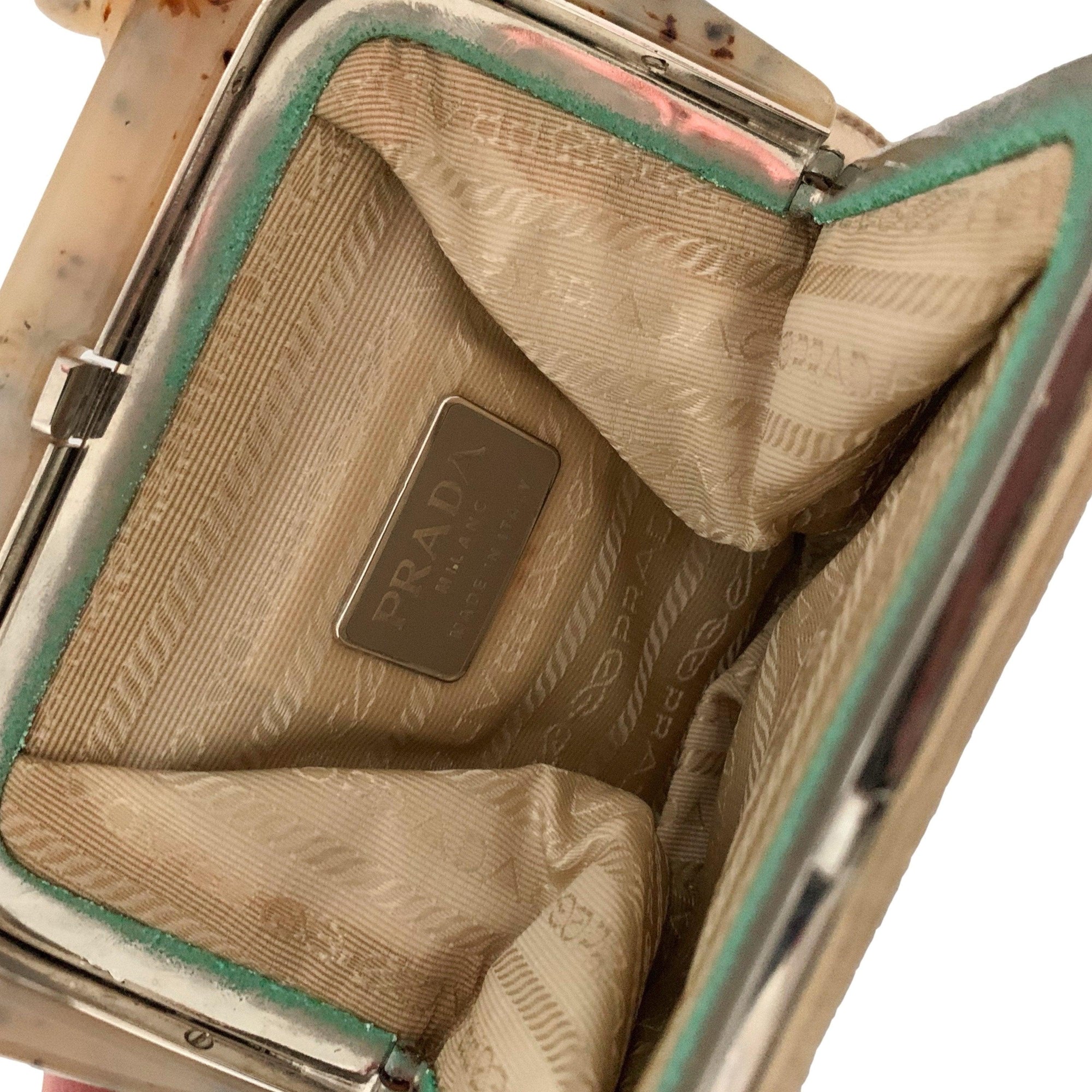 Prada Beige Satin Mini Shoulder Bag - Handbags