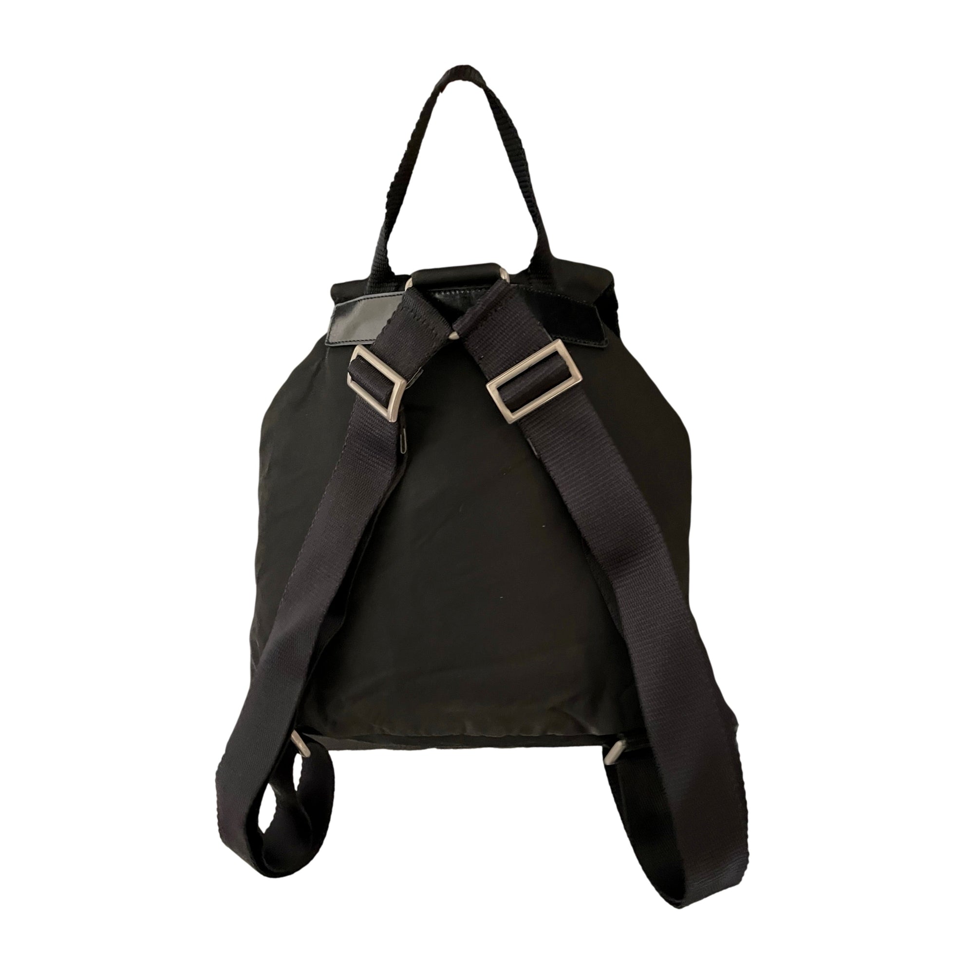 Prada Black Logo Backpack - Handbags