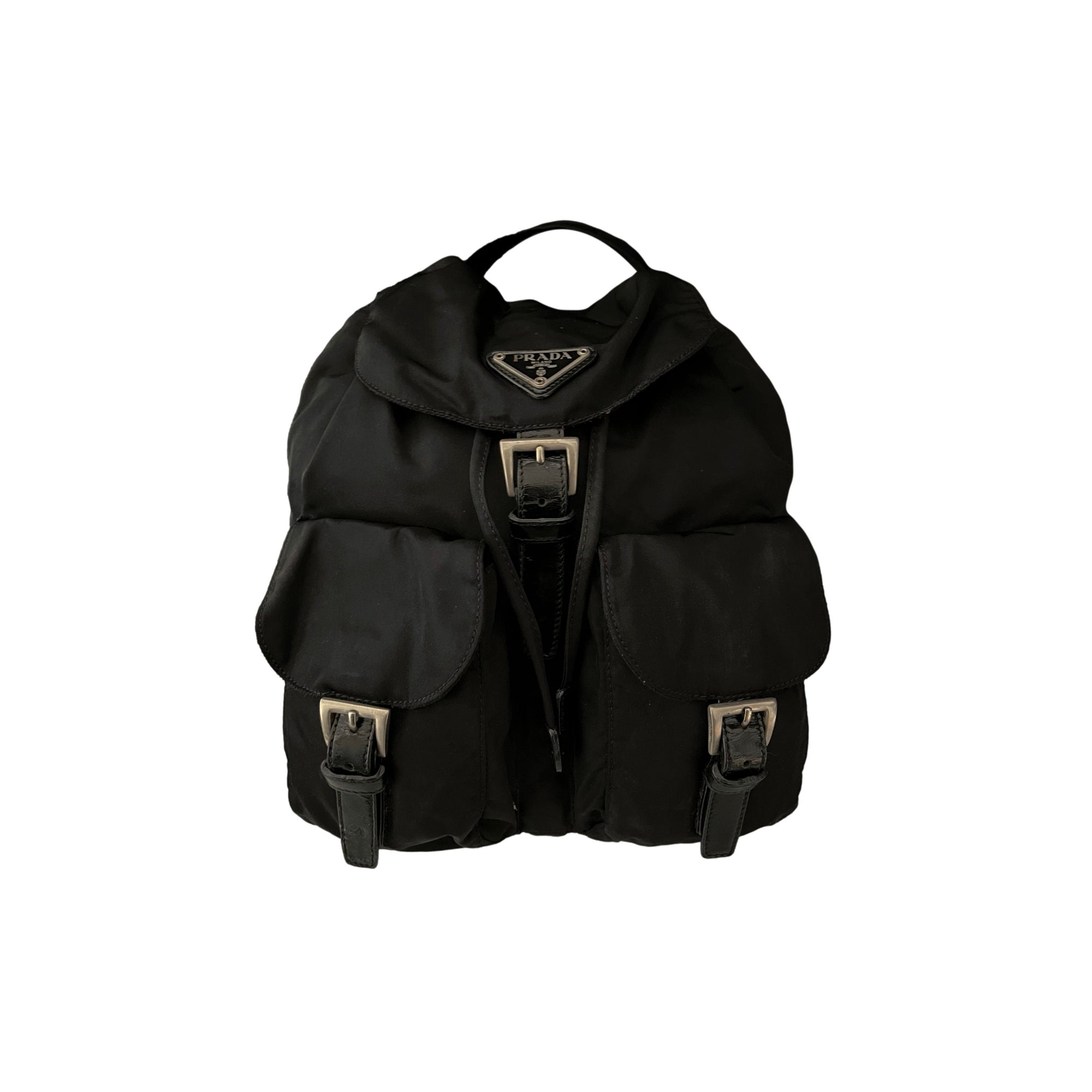 Prada Black Logo Backpack - Handbags