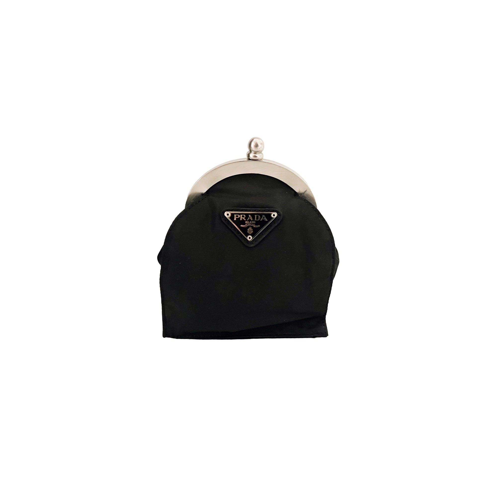 Prada Black Logo Mini Clutch - Handbags