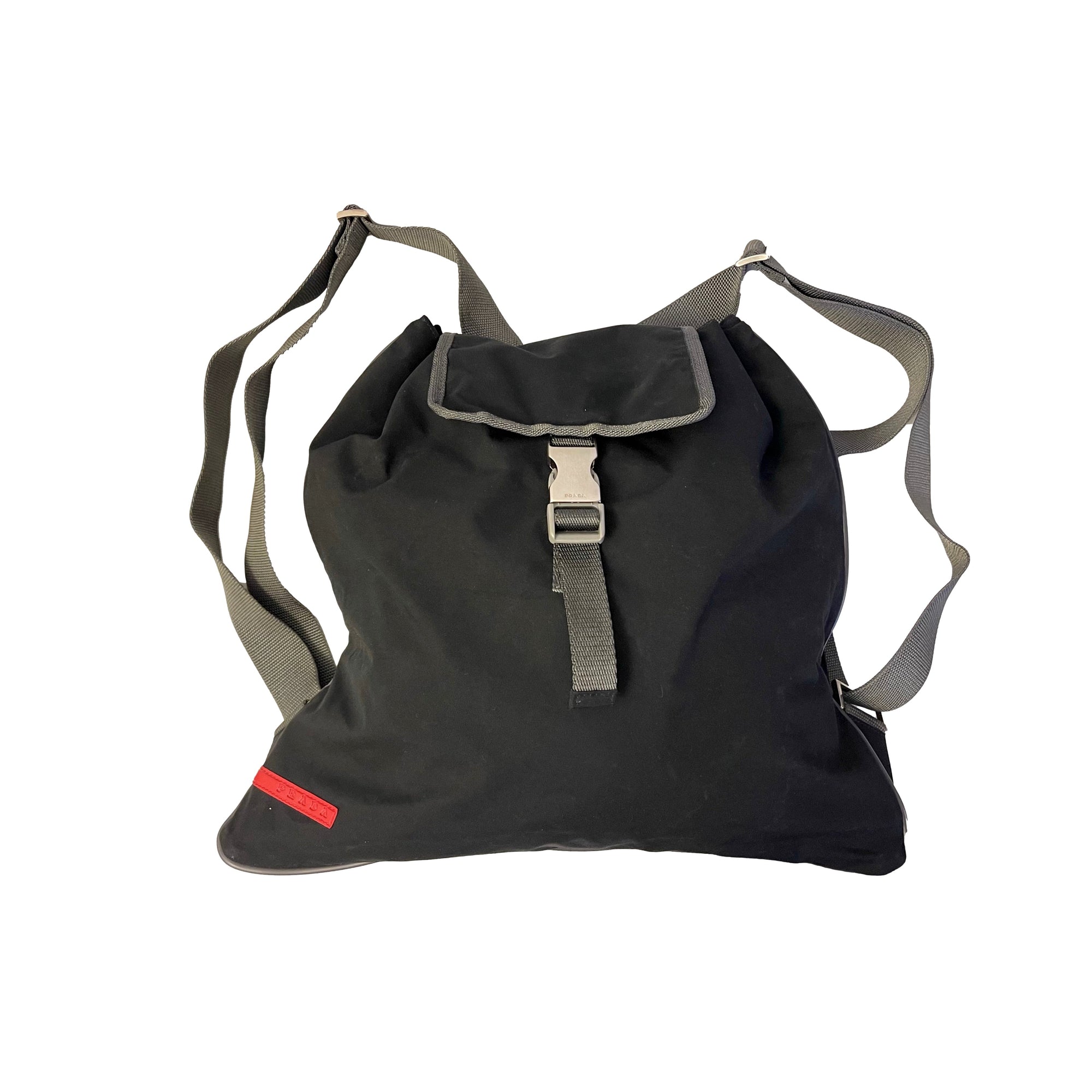 Prada Black Logo Nylon Sport Backpack - Handbags