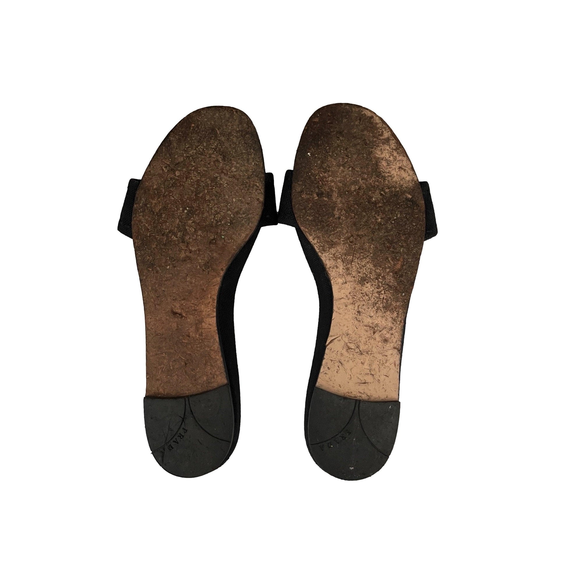 Prada Black Logo Slides - Shoes