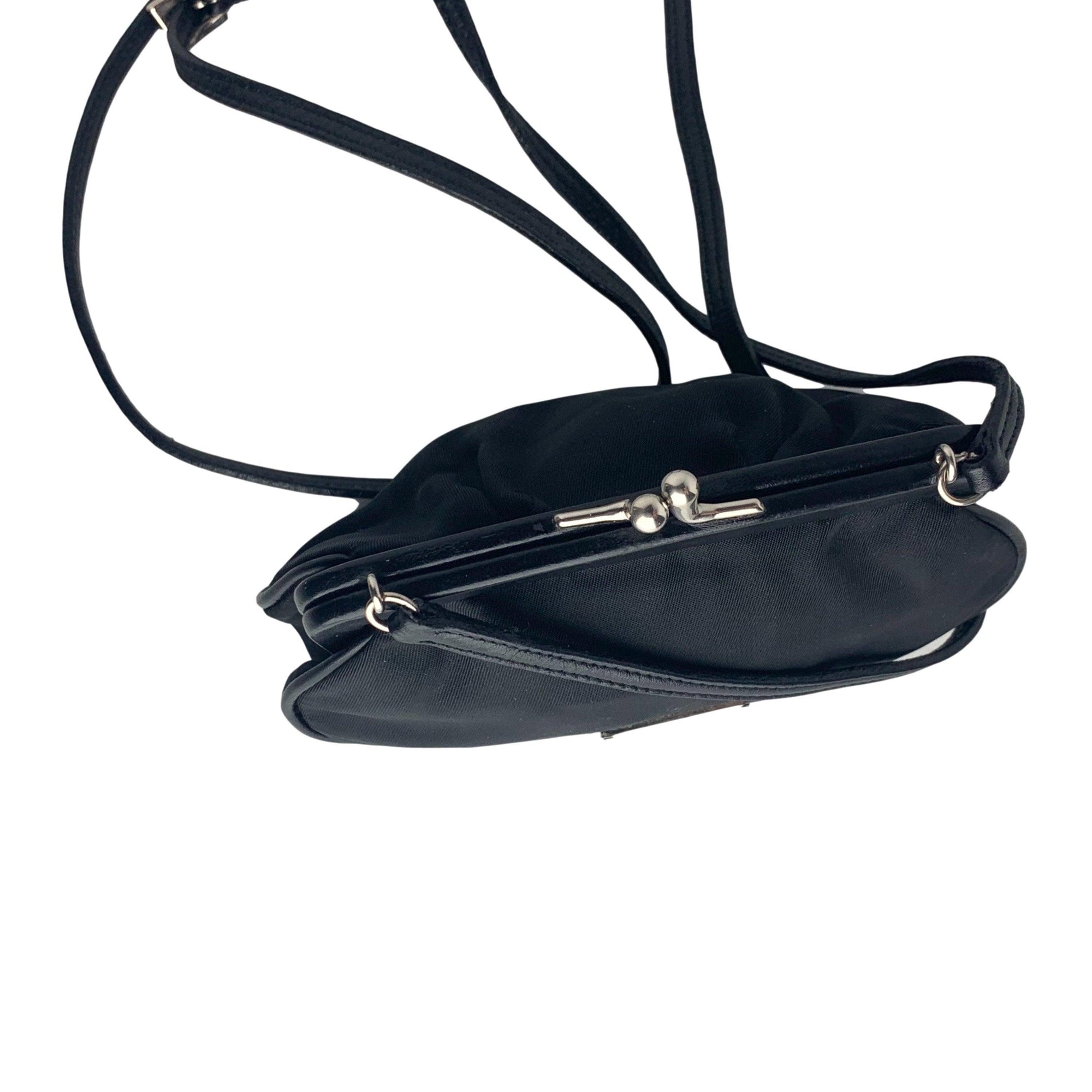 Prada Black Micro Kiss Lock Bag - Handbags