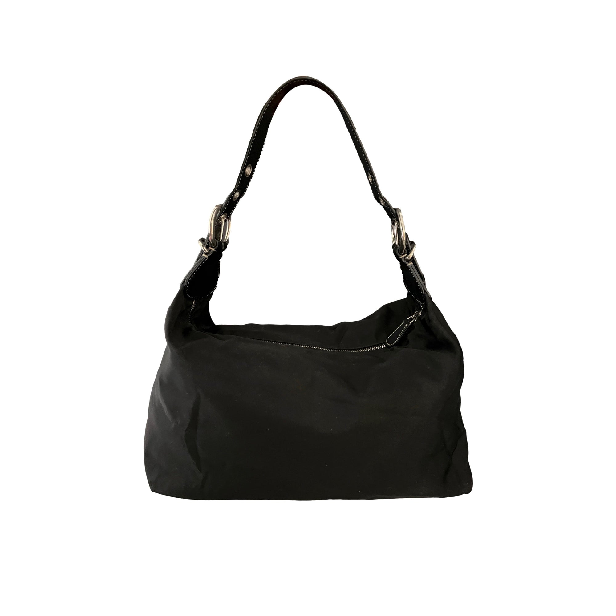 Prada Black Nylon Hobo Shoulder Bag - Handbags