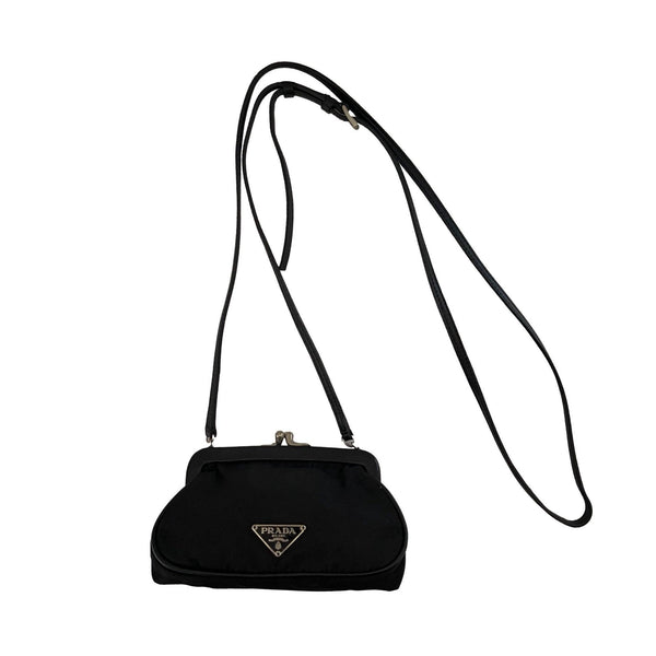 Prada Black Nylon Kisslock Mini Bag