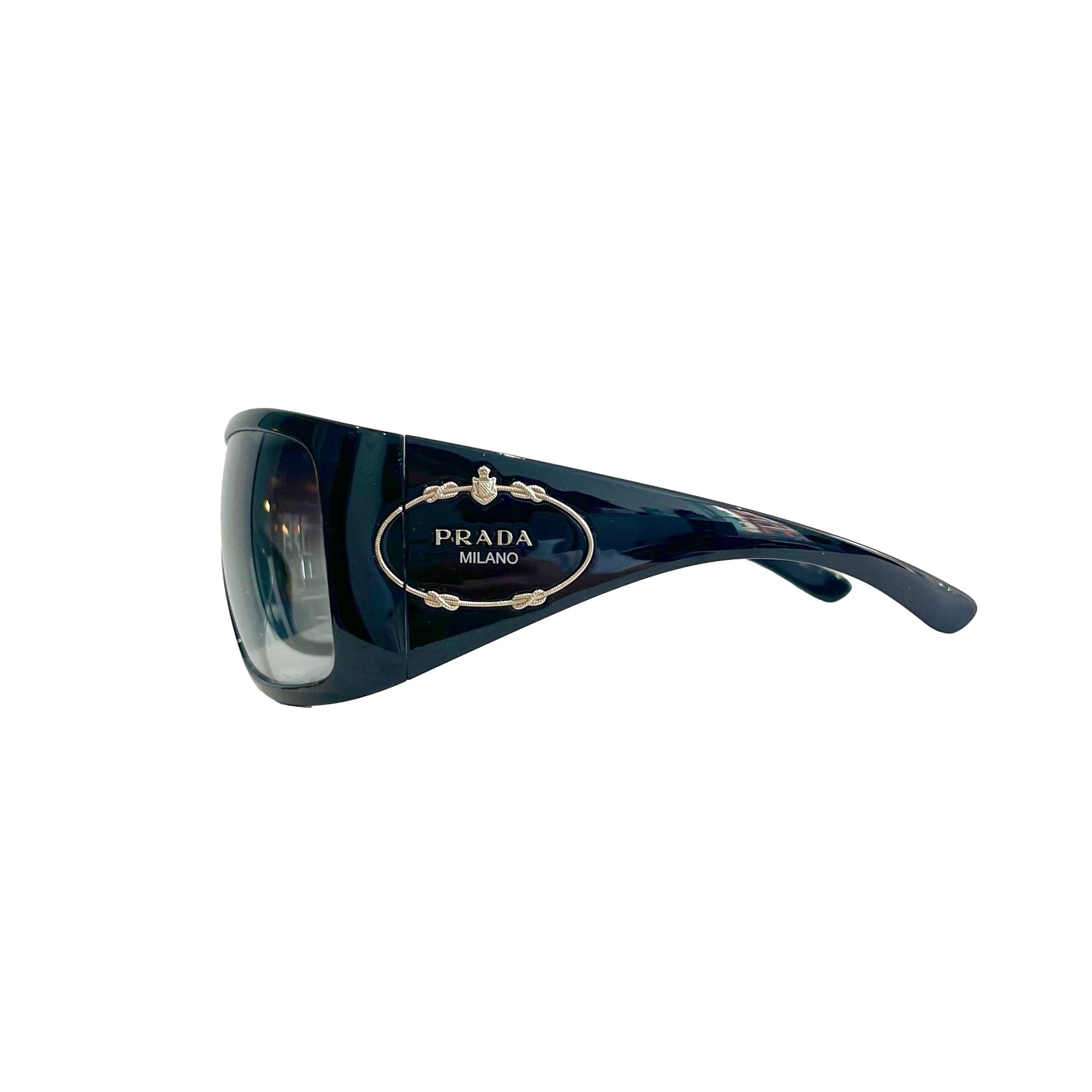 Prada Black Oversized Shield Sunglasses - Sunglasses