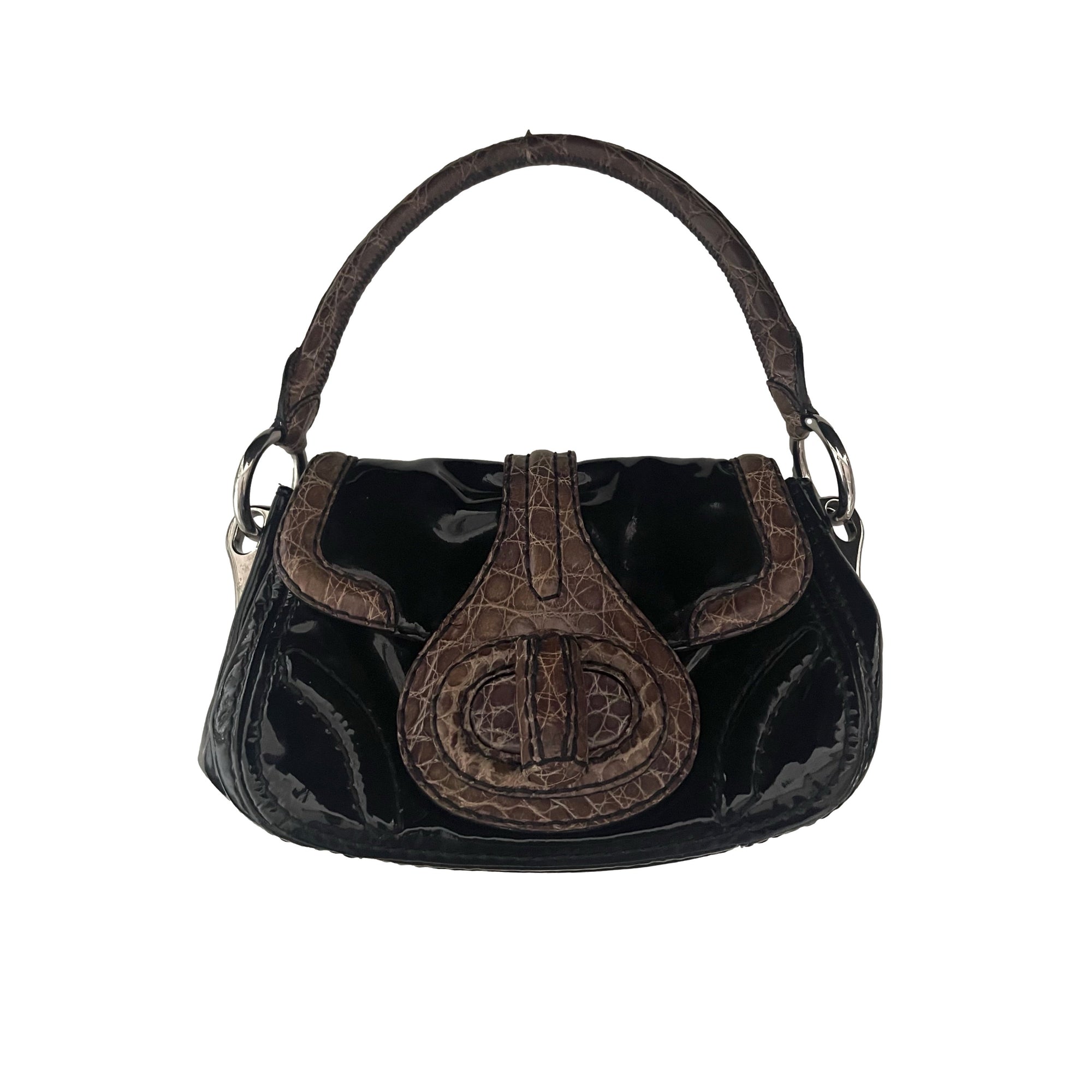 Prada Black Patent Mini Shoulder Bag - Handbags
