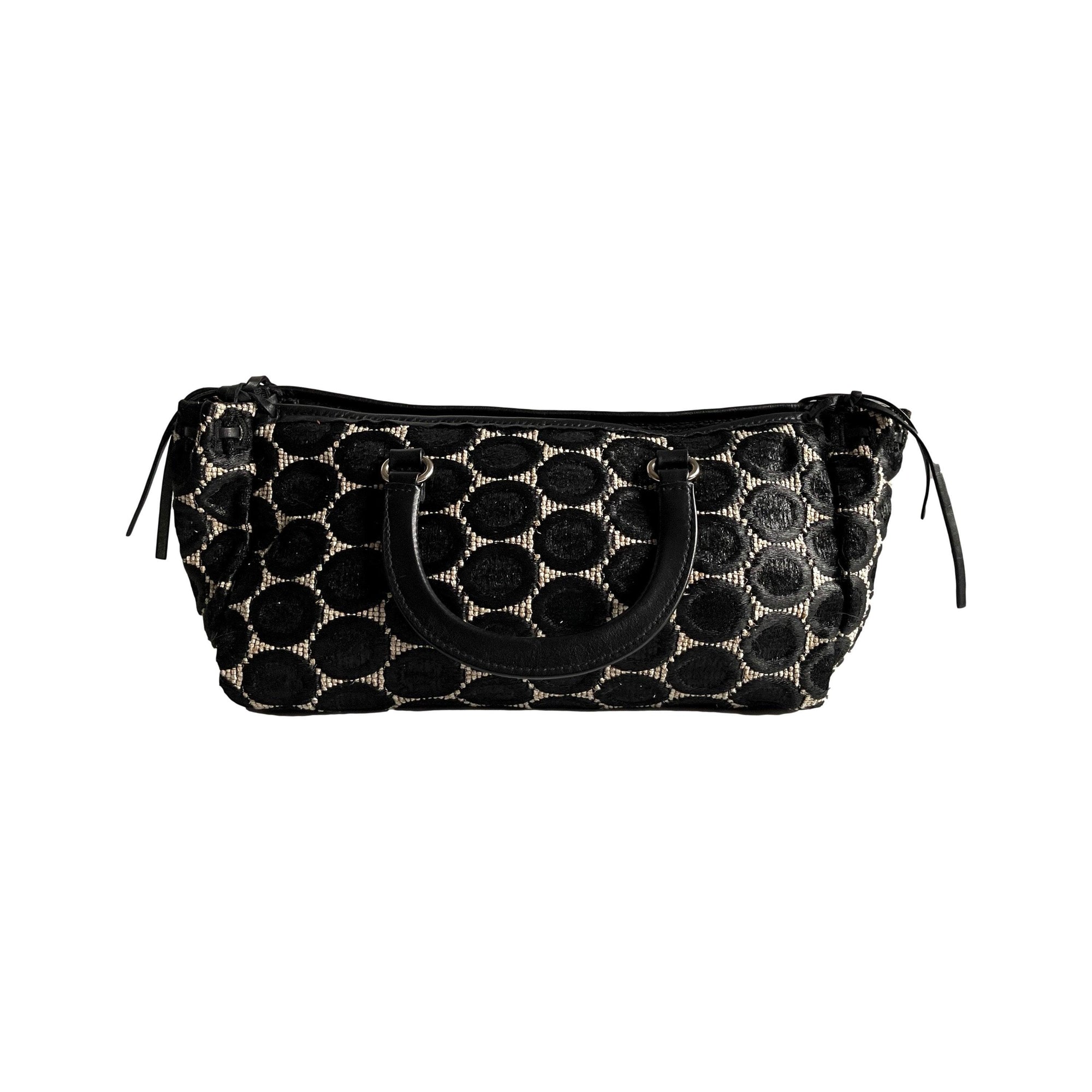 Prada Black Polka Dot Top Handle - Handbags