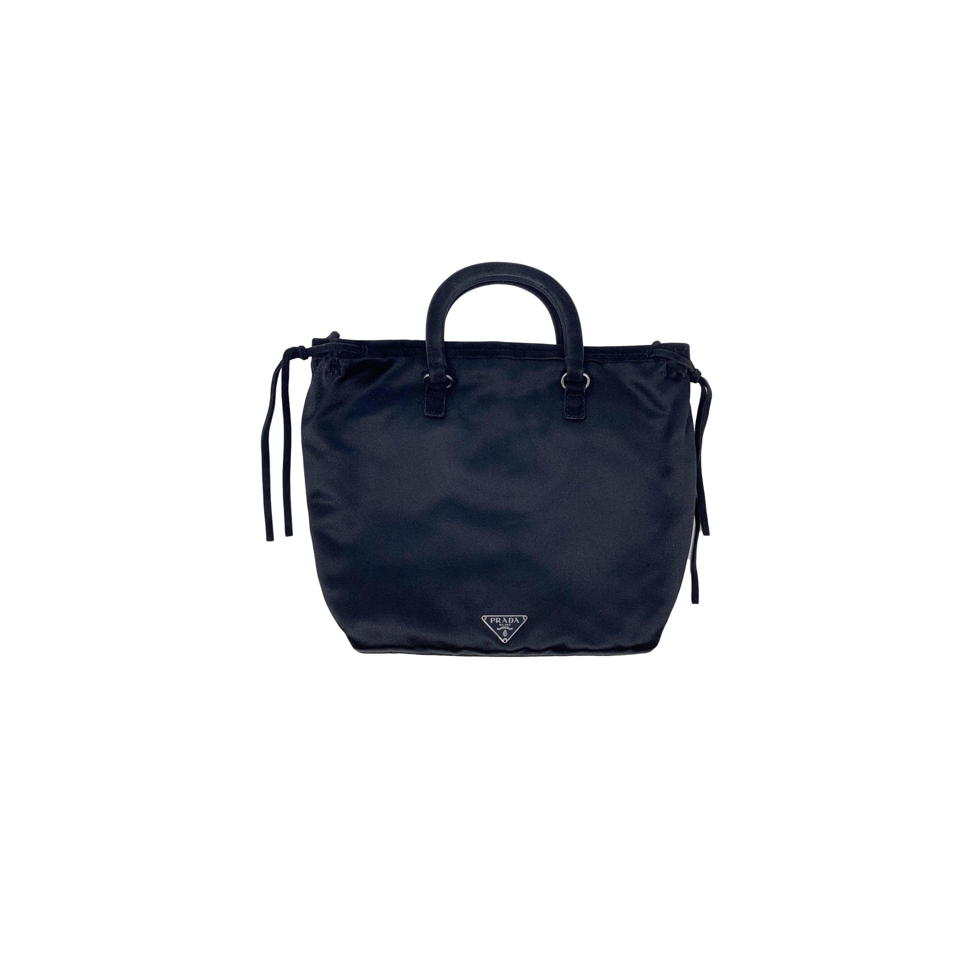 Prada Black Satin And Suede Mini Bag - Handbags