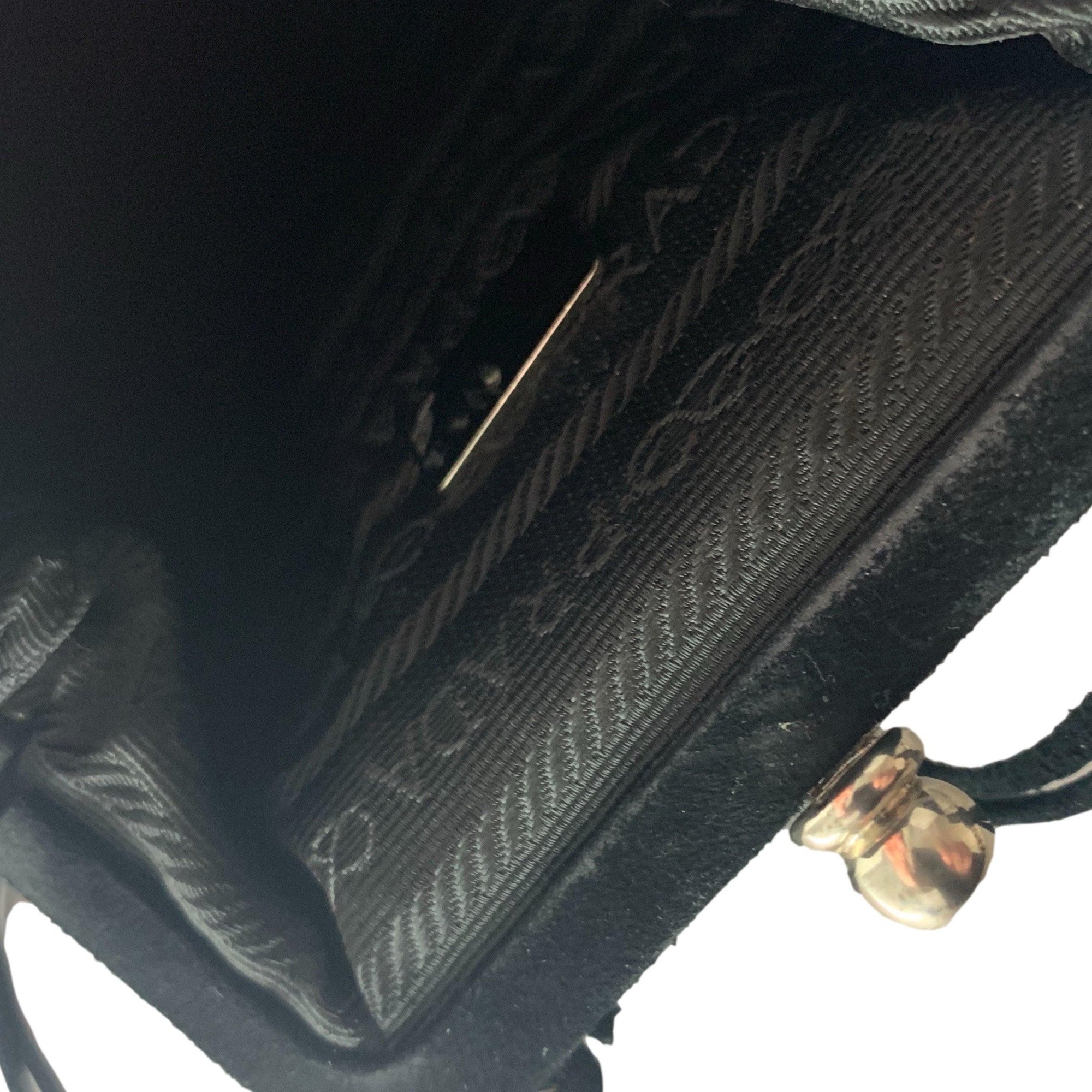 Prada Black Suede Kiss Lock Bag - Handbags