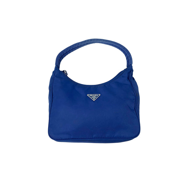 Prada Blue Nylon Shoulder Bag - Handbags
