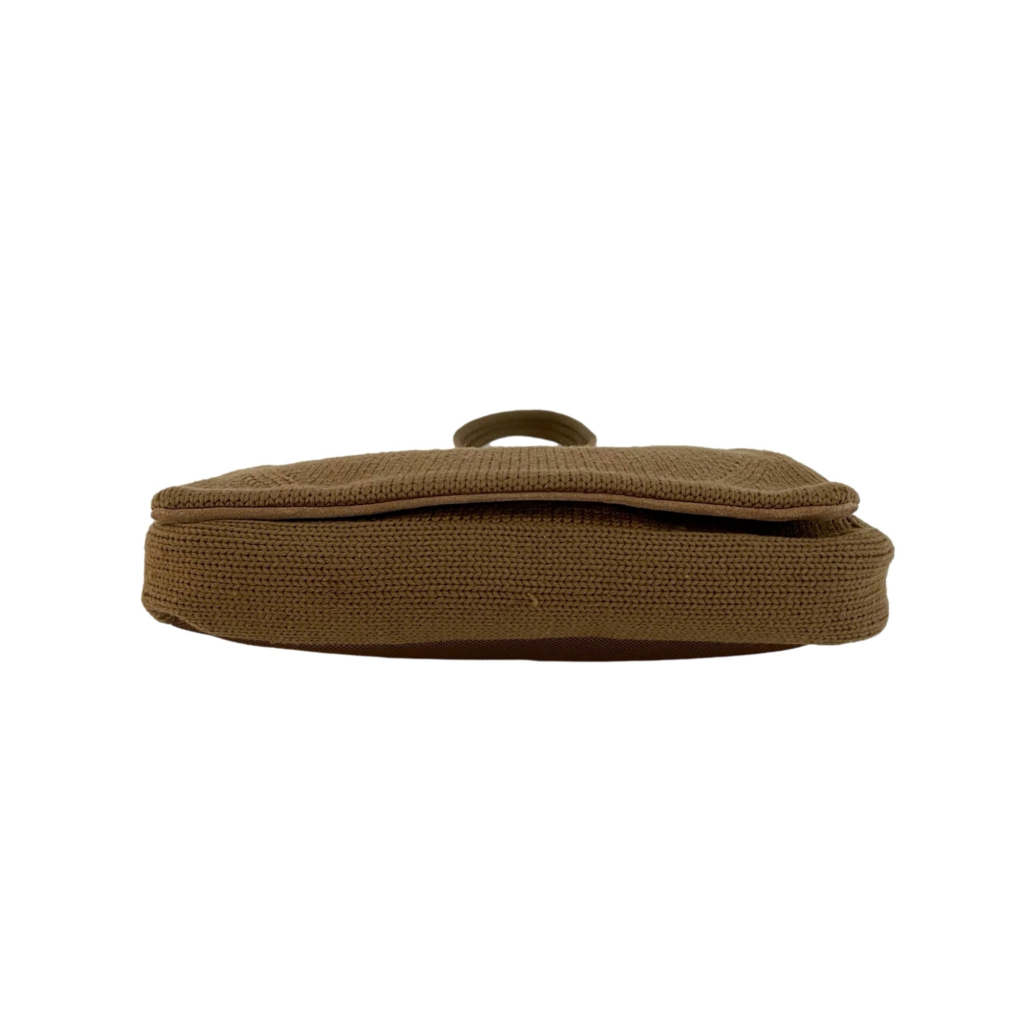 Prada Brown Knit Shoulder Bag - Handbags