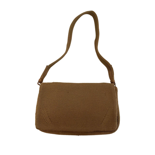 Prada Brown Knit Shoulder Bag