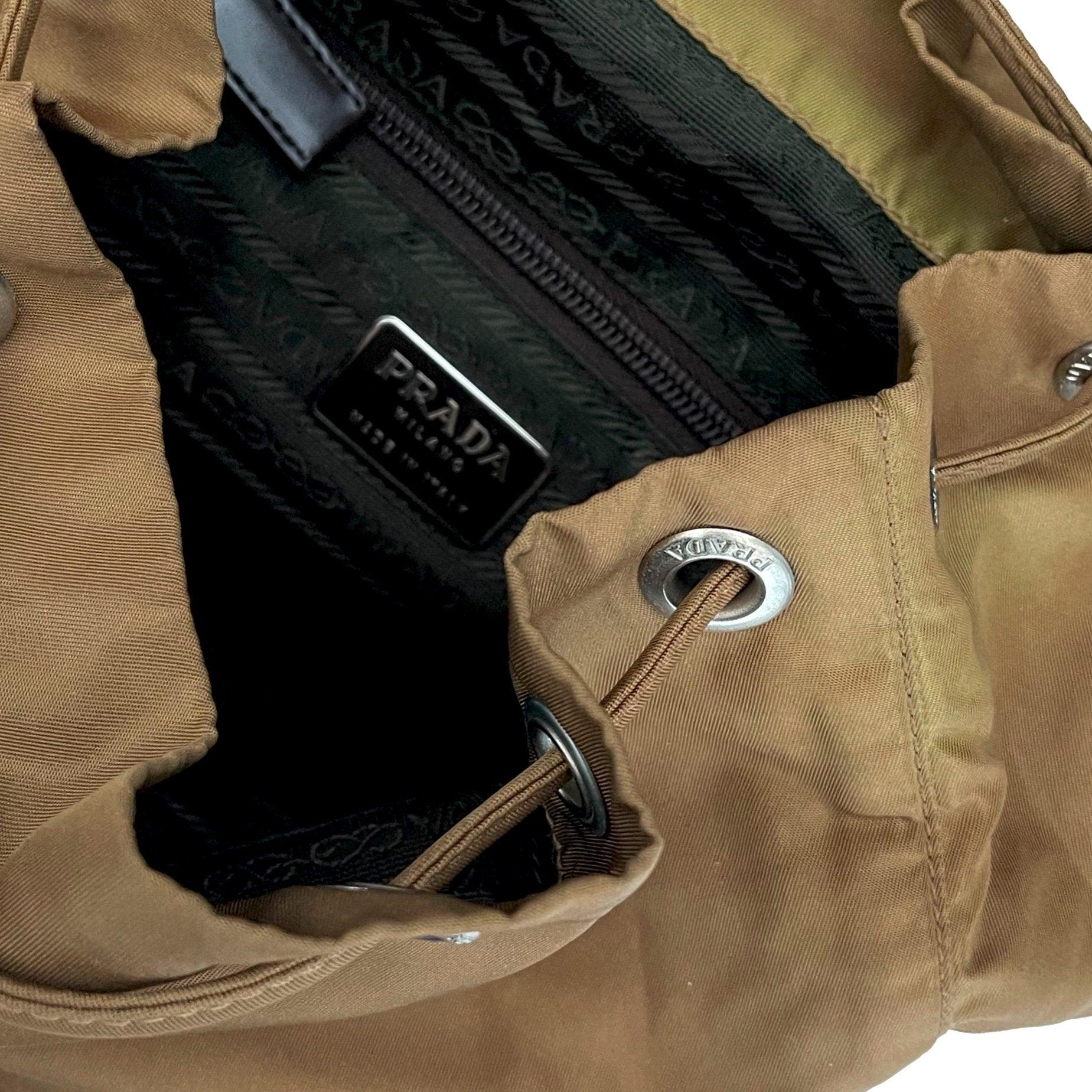 Prada Brown Mini Nylon Backpack - Handbags