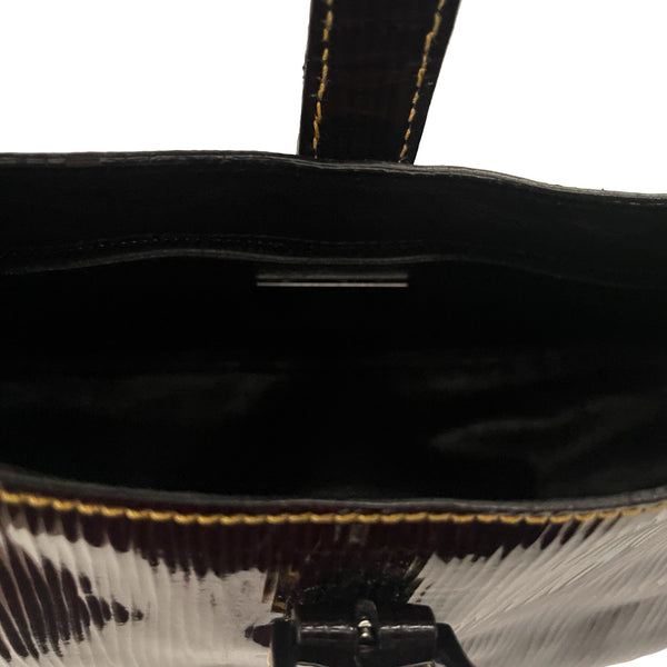 Prada Brown Patent Leather Shoulder Bag - Handbags