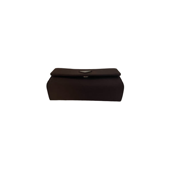 Prada Brown Satin Mini Box Bag - Handbags
