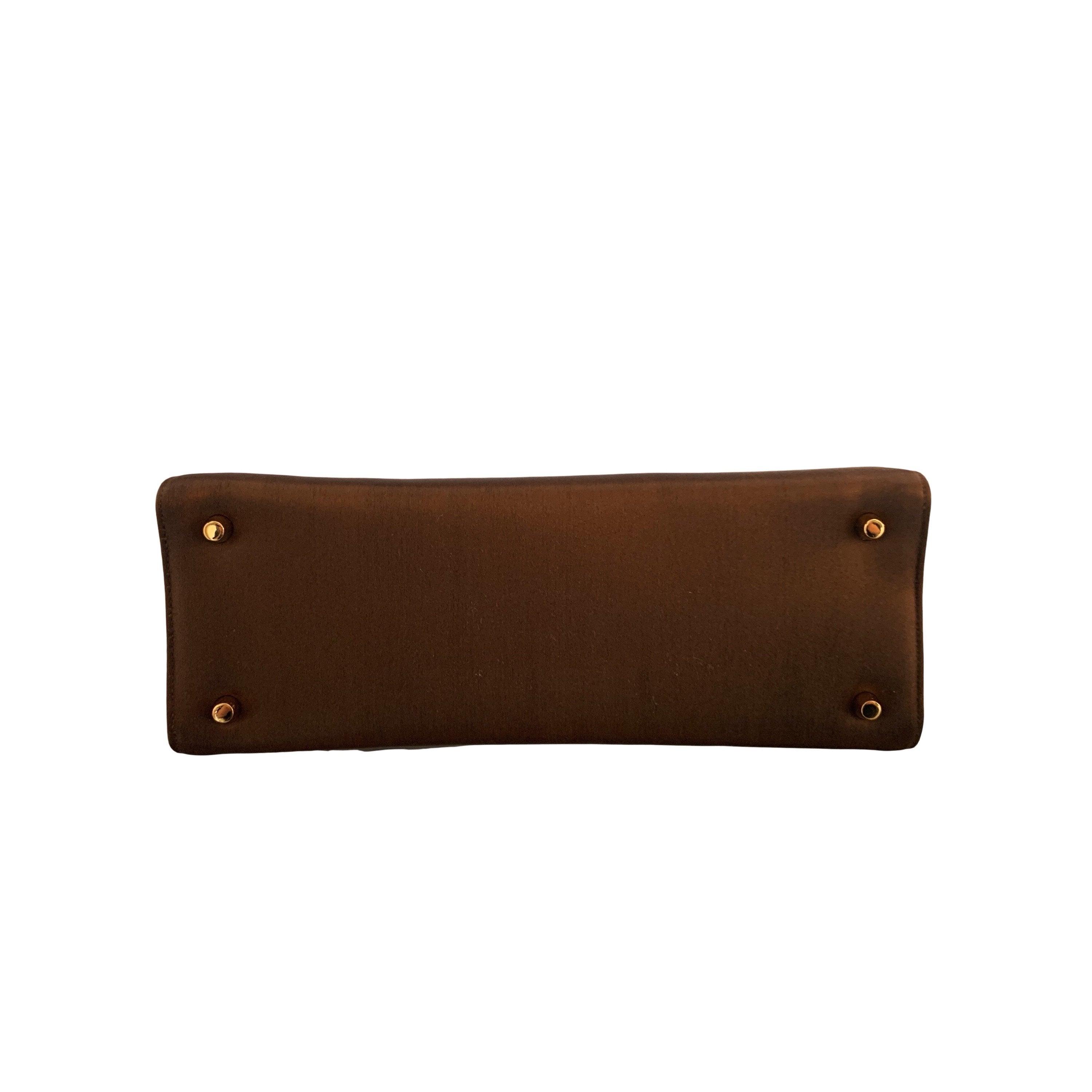 Treasures of NYC - Prada Brown Satin Structured Top Handle
