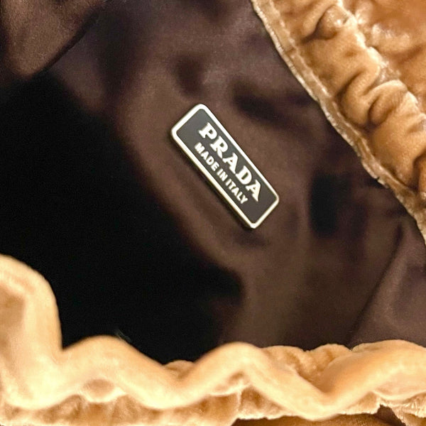 Prada Brown Velvet Mini Bag - Handbags