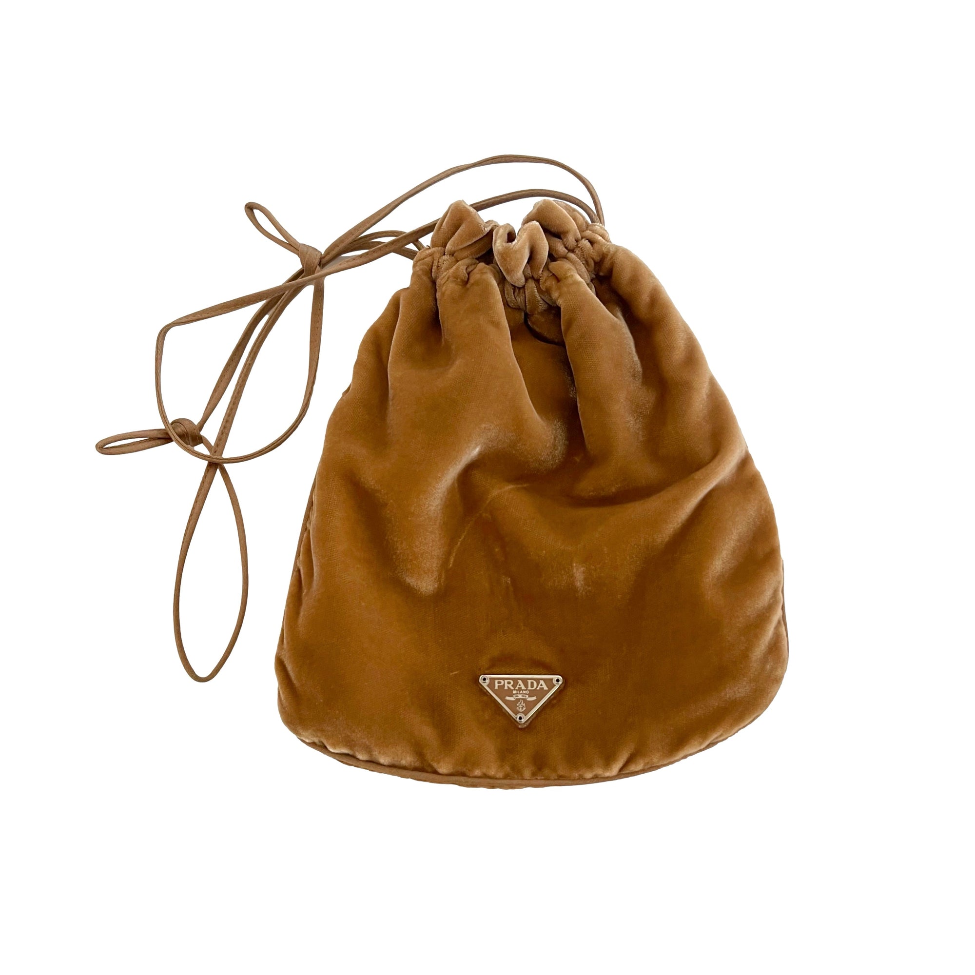 Prada Brown Velvet Mini Bag - Handbags